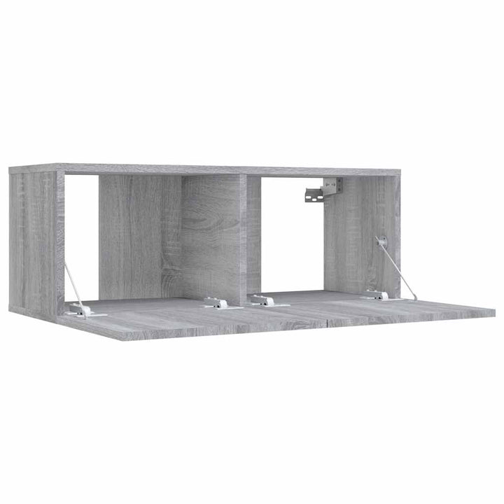 tv-bord 80x30x30 cm konstrueret træ grå sonoma-eg