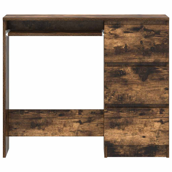skrivebord 90x45x76 cm konstrueret træ røget egetræsfarve
