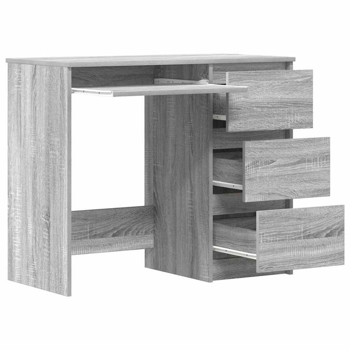 skrivebord 90x45x76 cm konstrueret træ grå sonoma-eg