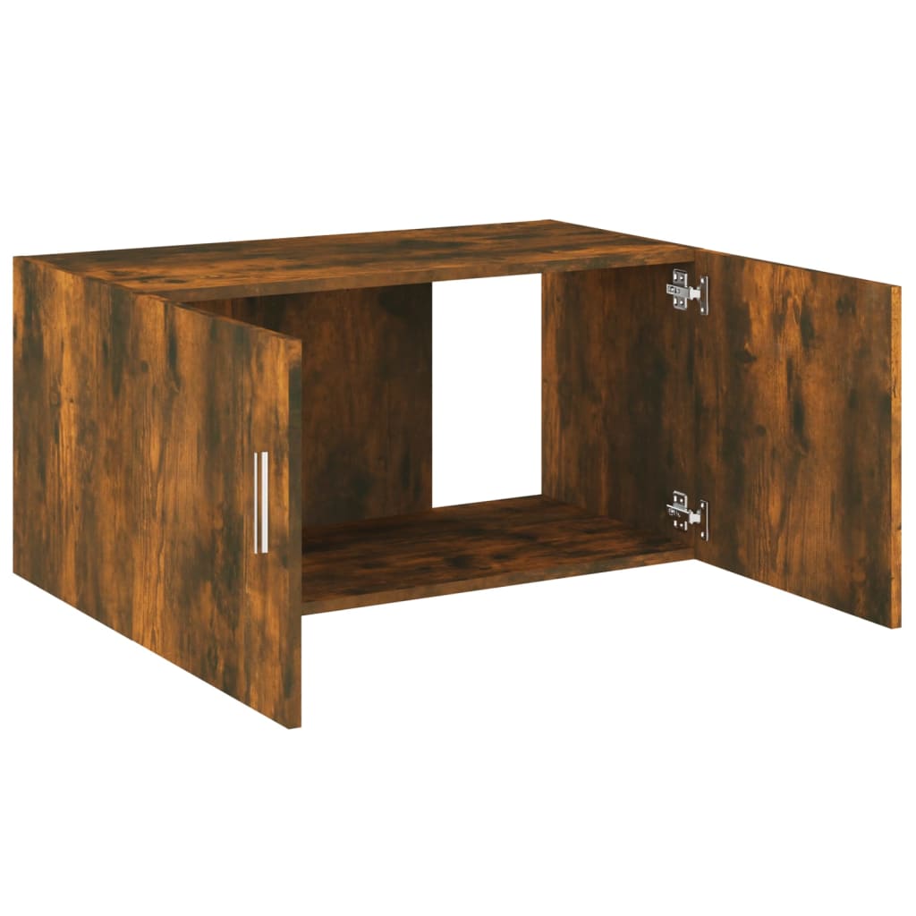 vægskab 80x39x40 cm konstrueret træ røget egetræsfarve