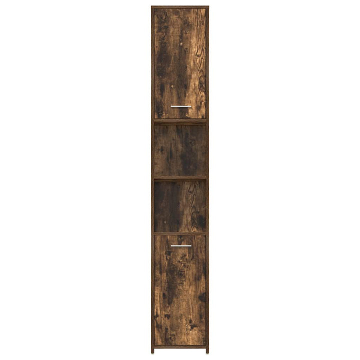 badeværelsesskab 30x30x183,5 cm konstrueret træ røget egetræ