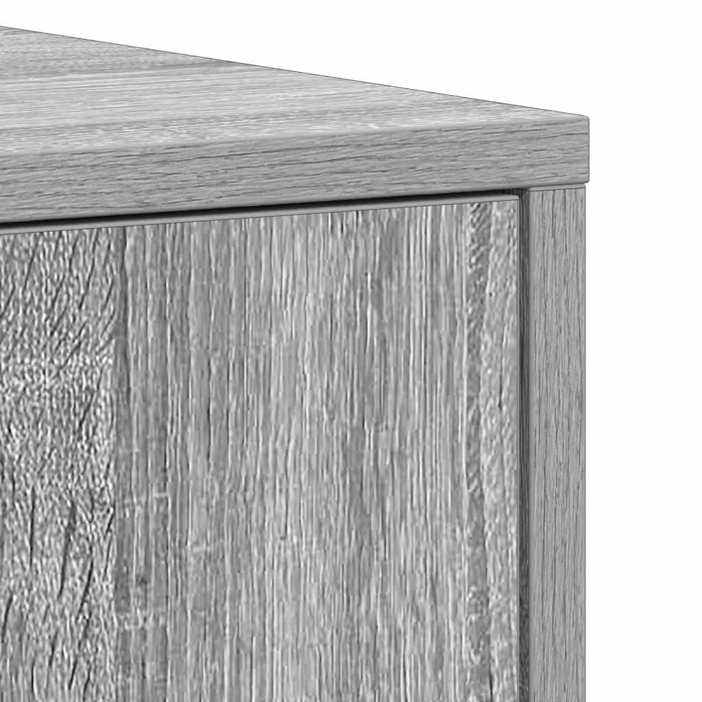 badeværelsesskab 30x30x183,5 cm konstrueret træ grå sonoma-eg