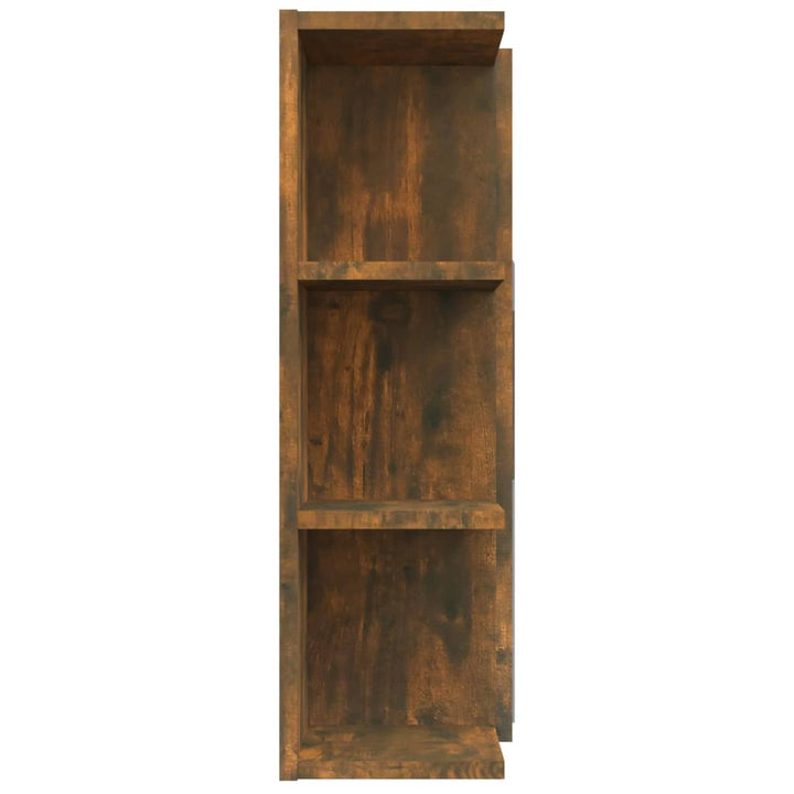 badeværelsesskab + spejl 80x20,5x64 cm konstrueret træ røget eg
