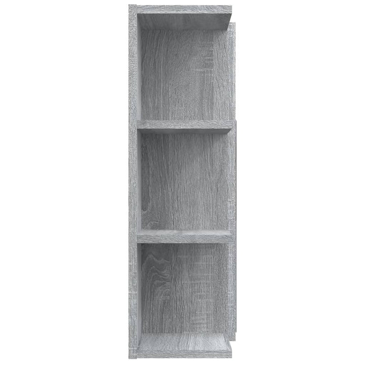 skab med spejl 80x20,5x64 cm konstrueret træ grå sonoma-eg