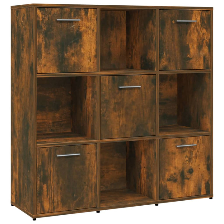 bogreol 90x30x90 cm konstrueret træ røget egetræ