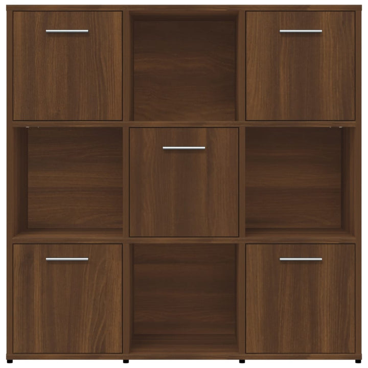 bogreol 90x30x90 cm konstrueret træ brun egetræsfarve