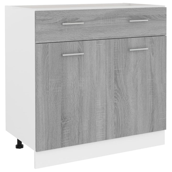 køkkenskab m. skuffe Lyon 80x46x81,5 cm grå sonoma