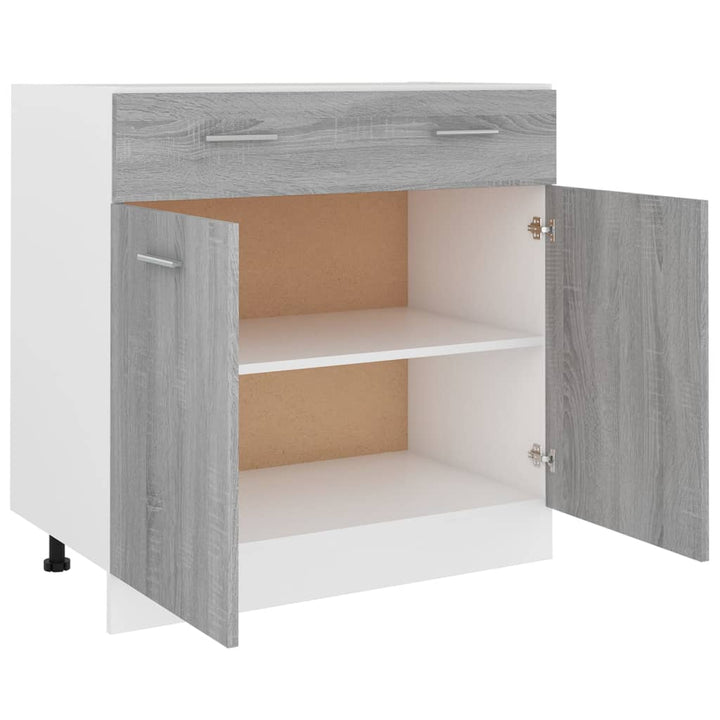 køkkenskab m. skuffe Lyon 80x46x81,5 cm grå sonoma