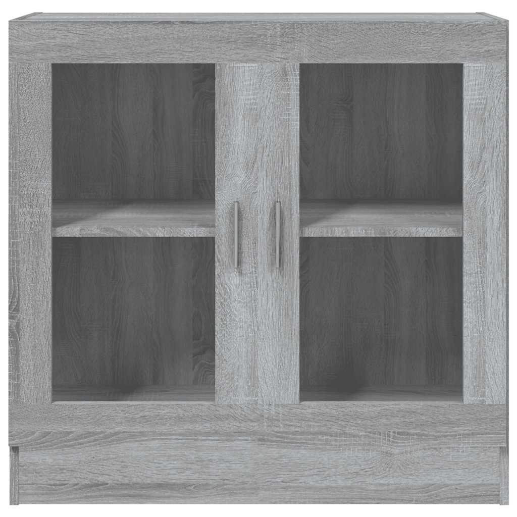 vitrineskab 82,5x30,5x80 cm konstrueret træ grå sonoma-eg