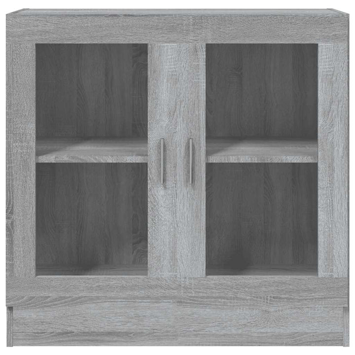 vitrineskab 82,5x30,5x80 cm konstrueret træ grå sonoma-eg