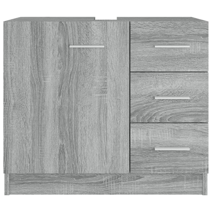 badeværelsesskab 63x30x54 cm konstrueret træ grå sonoma-eg