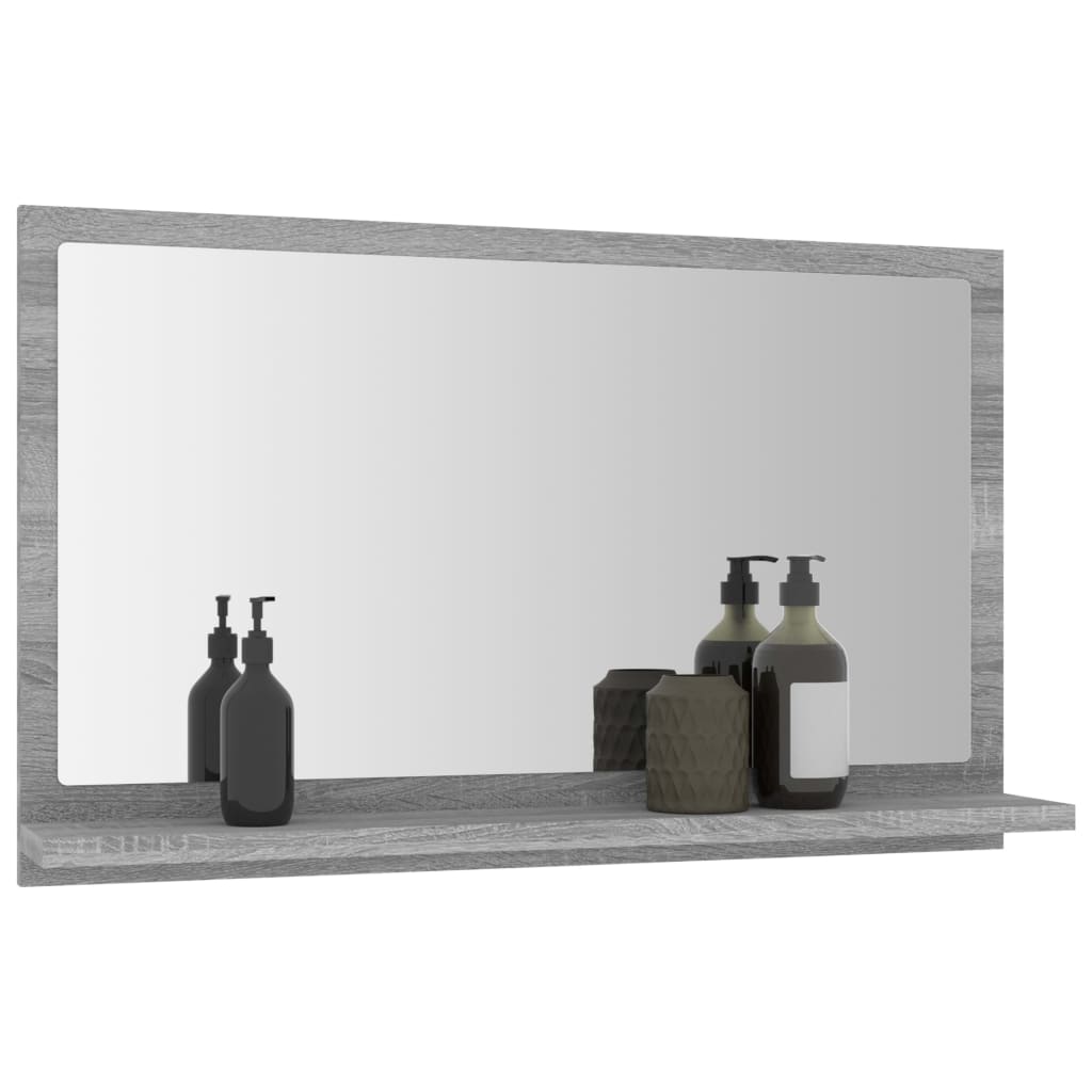 badeværelsesspejl 60x10,5x37 cm konstrueret træ grå sonoma-eg