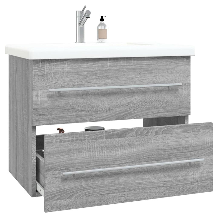 badeværelsesskab 60x38,5x48 cm konstrueret træ grå sonoma-eg