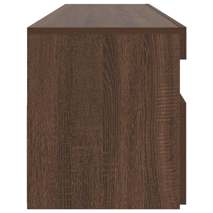 tv-bord med LED-lys 90x35x40 cm brun egetræsfarve
