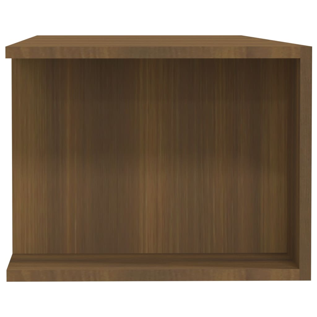 tv-bord med LED-lys 135x39x30 cm brun eg
