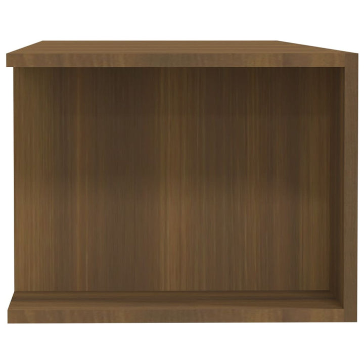 tv-bord med LED-lys 135x39x30 cm brun eg