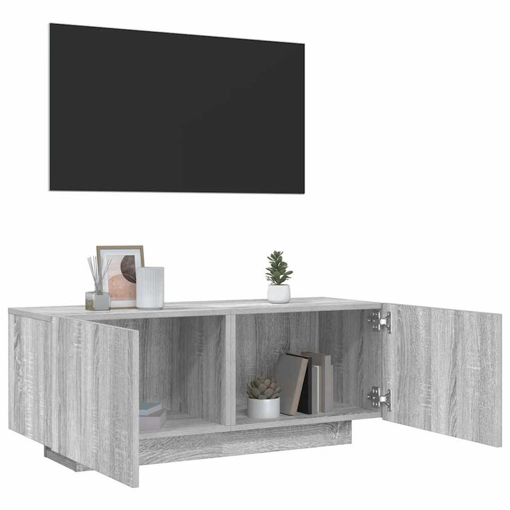 tv-bord 100x35x40 cm konstrueret træ grå sonoma-eg