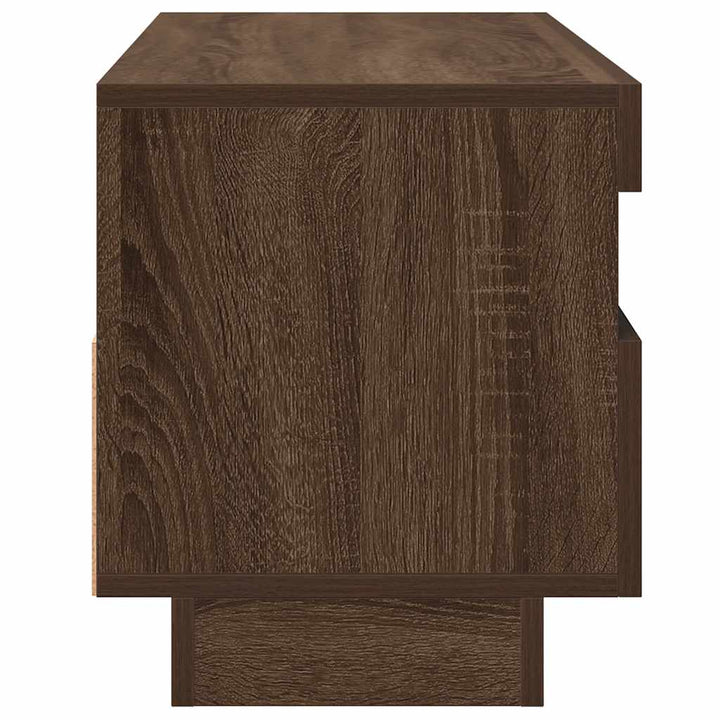 tv-bord med LED-lys 100x35x40 cm brun eg