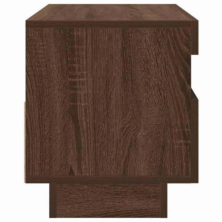 tv-bord med LED-lys 80x35x40 cm brun eg