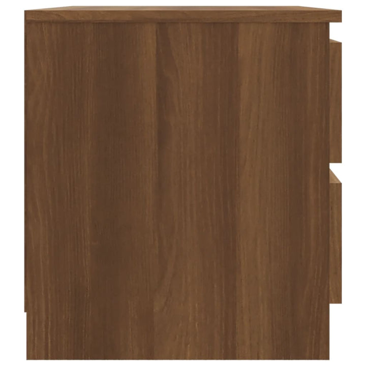 sengeborde 2 stk. 50x39x43,5 cm konstrueret træ brunt egetræ