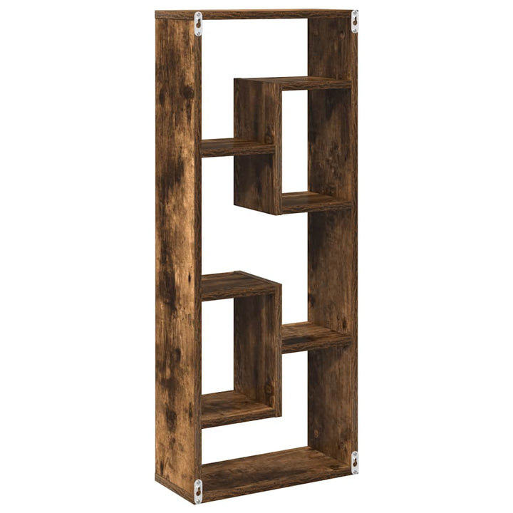 væghylde 36x16x90 cm konstrueret træ røget egetræsfinish