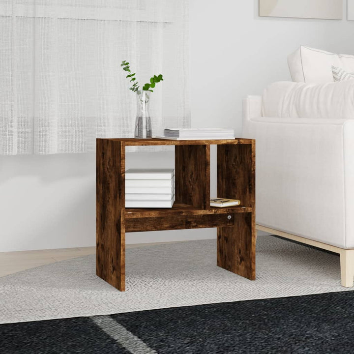 sidebord 50x30x50 cm konstrueret træ røget egetræsfarve
