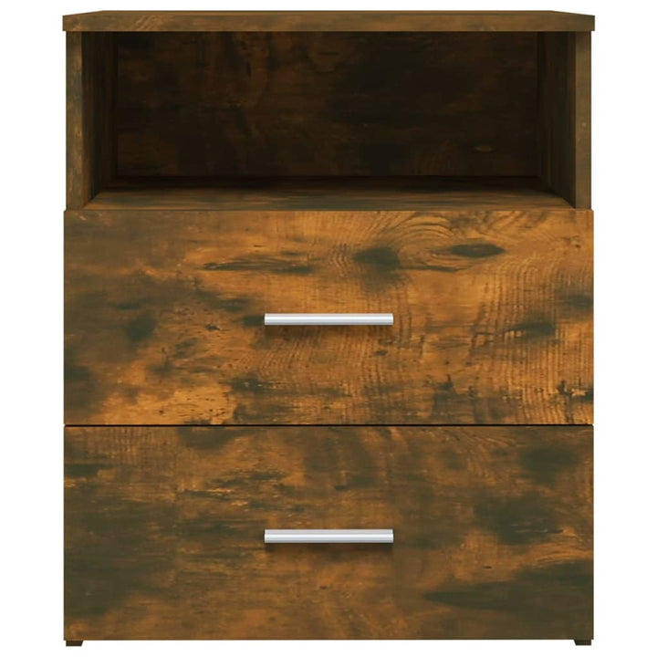 sengeborde 2 stk. 50x32x60 cm røget egetræsfinish