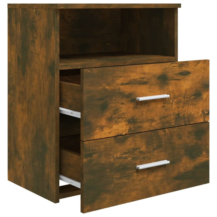 sengeborde 2 stk. 50x32x60 cm røget egetræsfinish