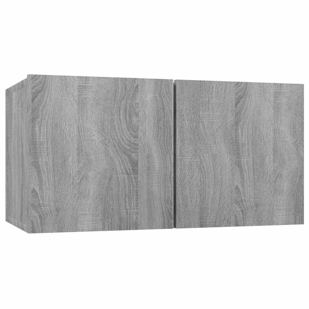 væghængt tv-bord 60x30x30 cm konstrueret træ grå sonoma-eg