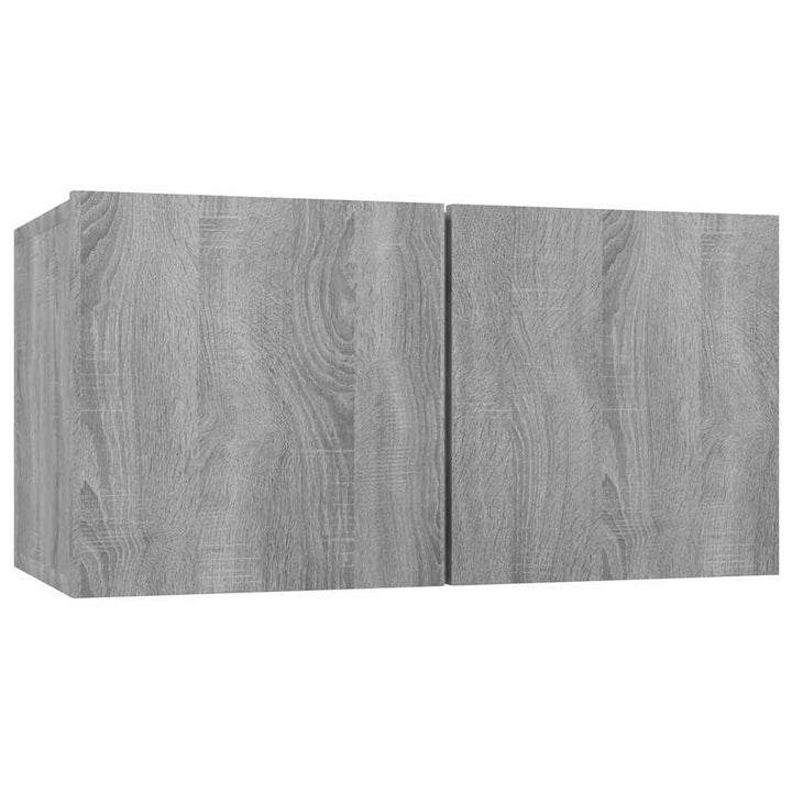 væghængt tv-bord 60x30x30 cm konstrueret træ grå sonoma-eg