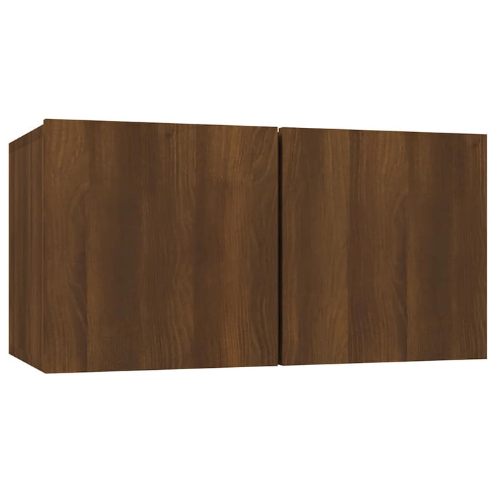 væghængt tv-bord 60x30x30 cm konstrueret træ brun egetræ