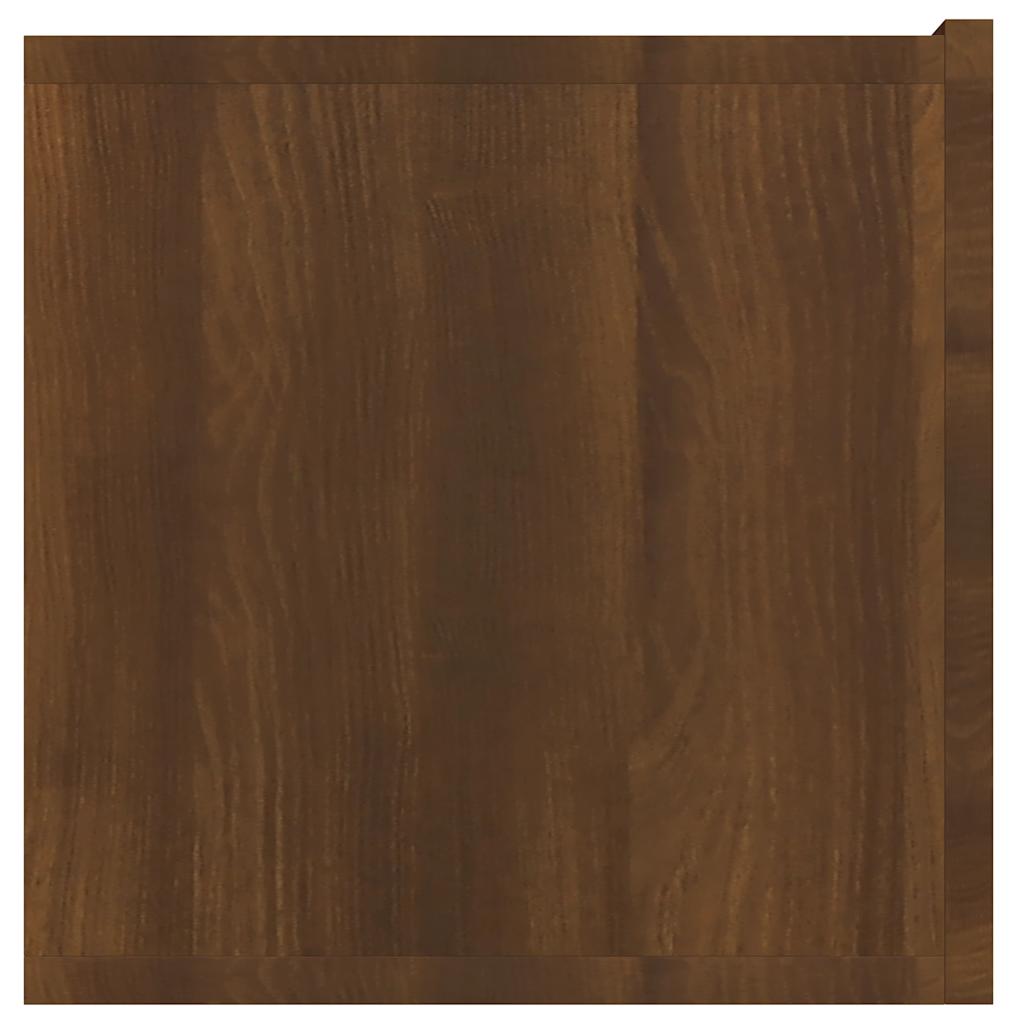 væghængt tv-bord 60x30x30 cm konstrueret træ brun egetræ
