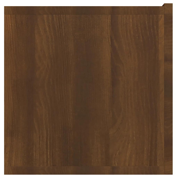 væghængt tv-bord 60x30x30 cm konstrueret træ brun egetræ