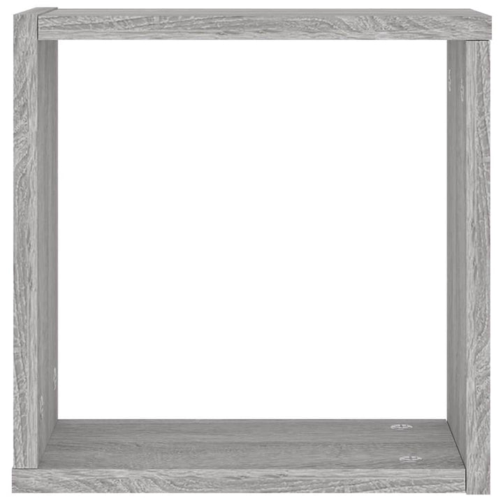 væghylder 6 stk. 30x15x30 cm kubeformet grå sonoma-eg