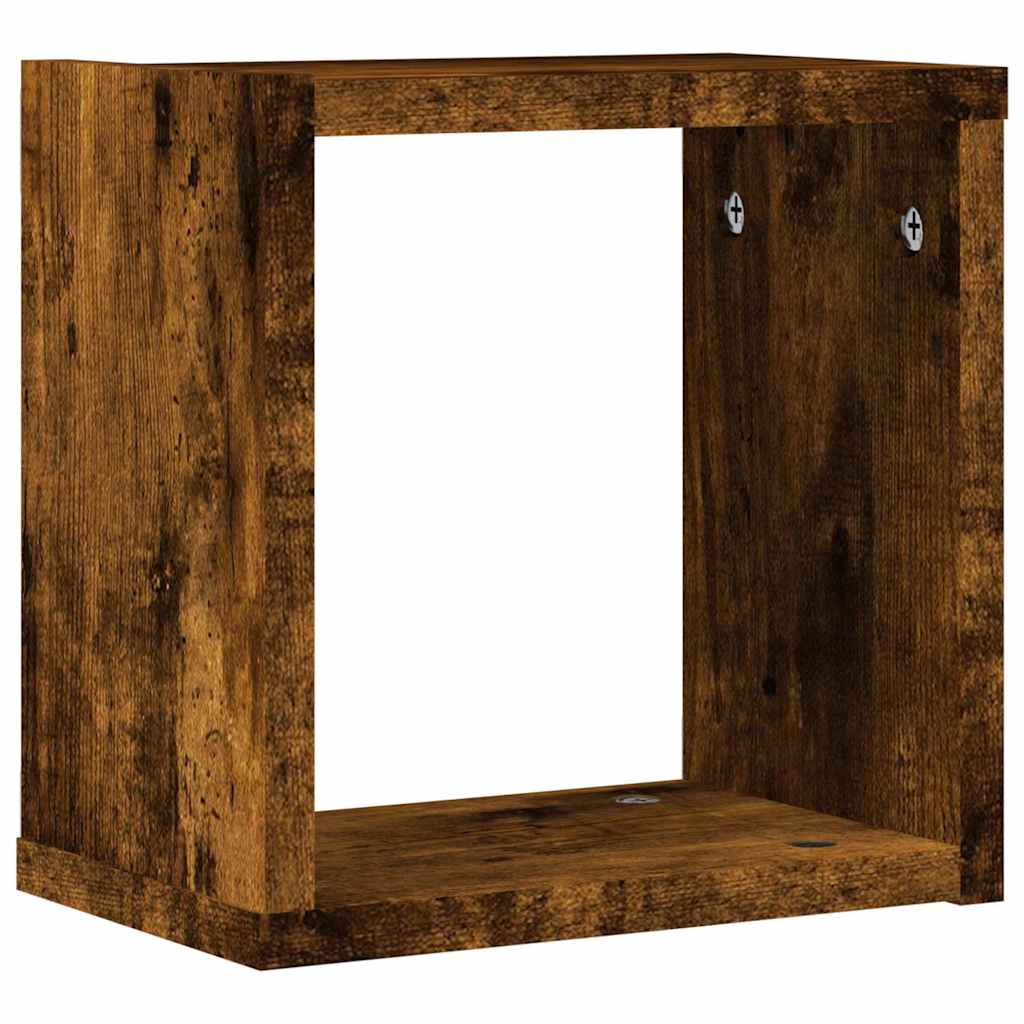 Væghylder 4 pcs Røget eg 26 x 15 x 26 cm Konstrueret træ