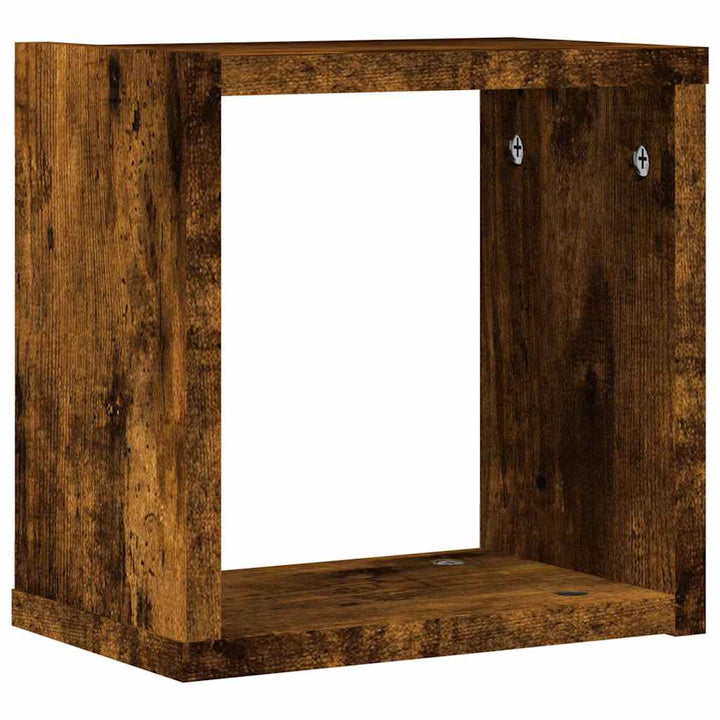 Væghylder 4 pcs Røget eg 26 x 15 x 26 cm Konstrueret træ