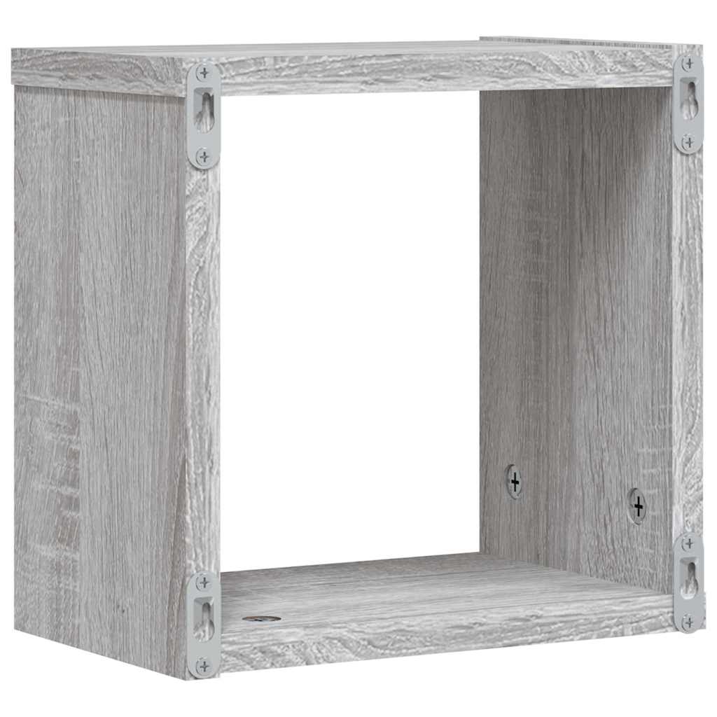 Væghylder 4 stk. Grå Sonoma 26 x 15 x 26 cm Konstrueret træ