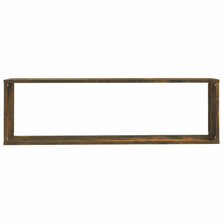 væghylder 4 stk. 100x15x30 cm konstrueret træ røget egetræ