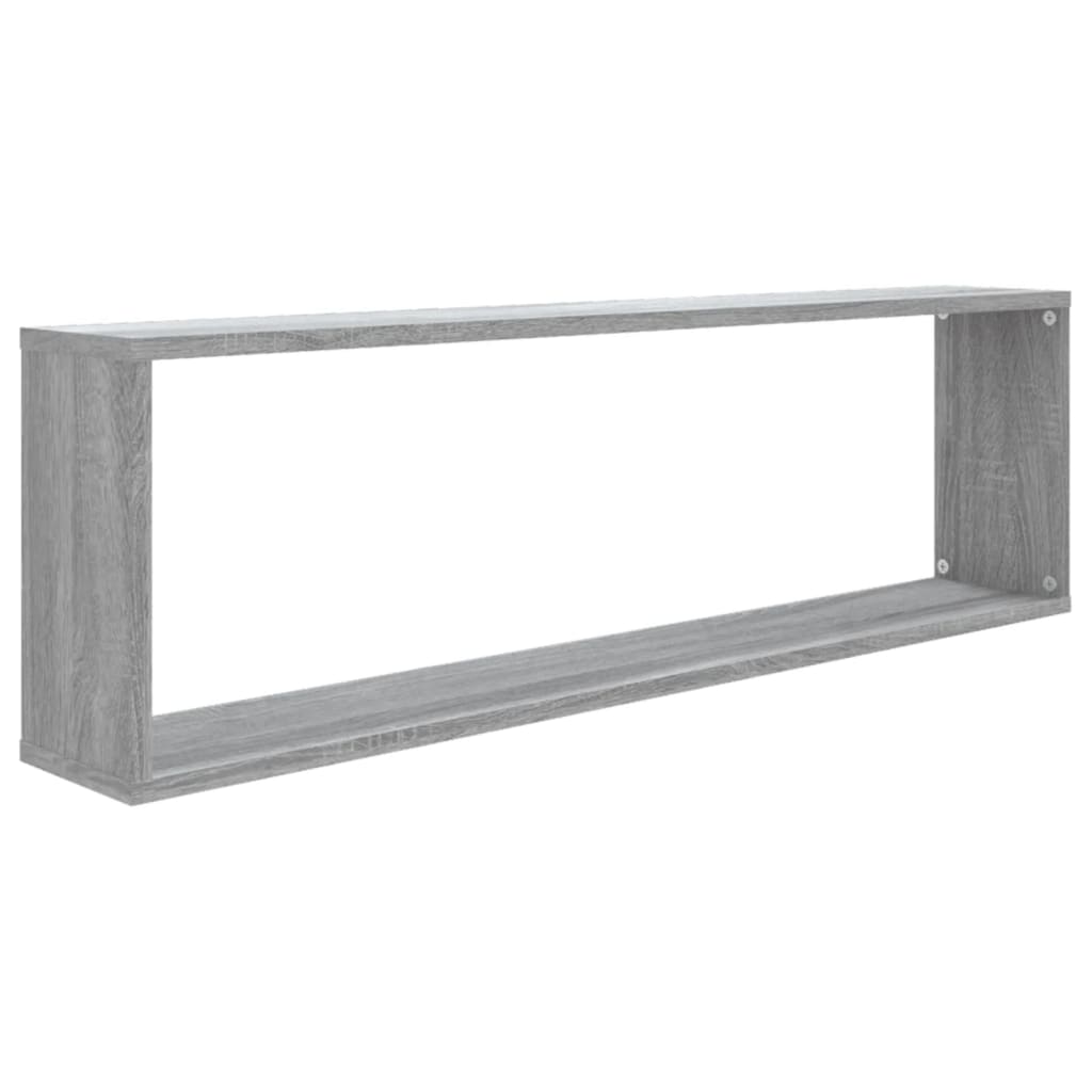 væghylder 4 stk. 100x15x30 cm konstrueret træ grå sonoma-eg