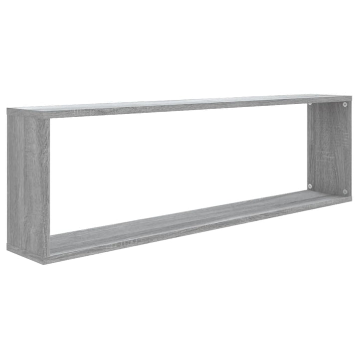 væghylder 4 stk. 100x15x30 cm konstrueret træ grå sonoma-eg