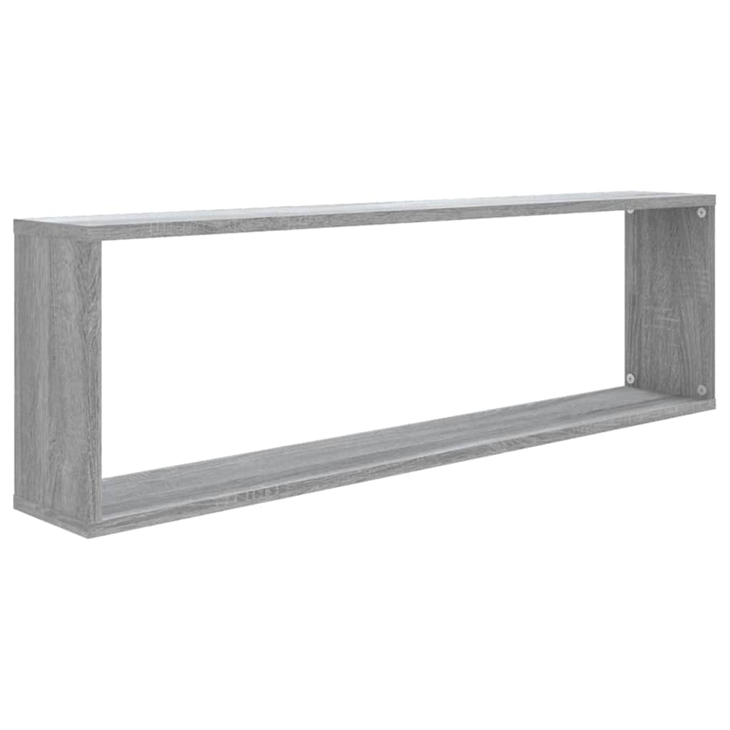 væghylder 4 stk. 100x15x30 cm konstrueret træ grå sonoma-eg