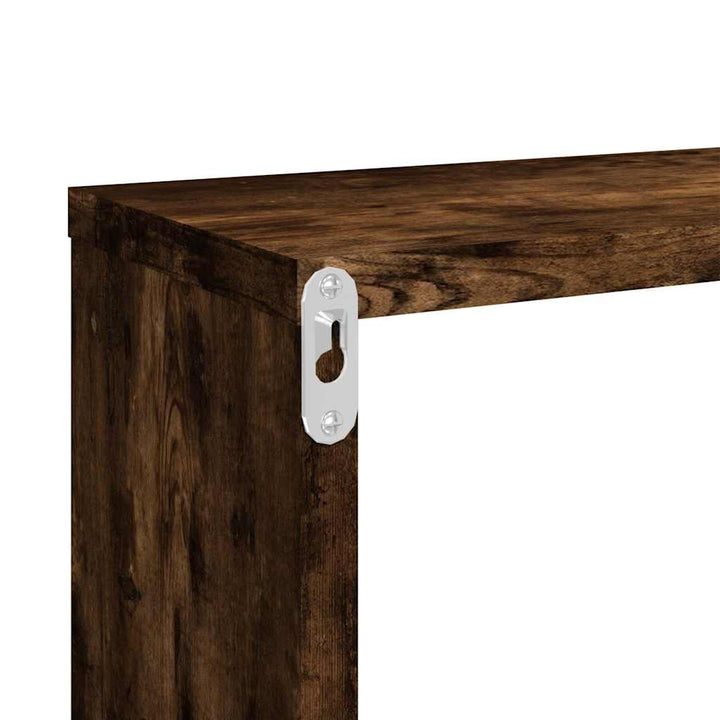 væghylder 4 stk. 80x15x26,5 cm konstrueret træ røget egetræ