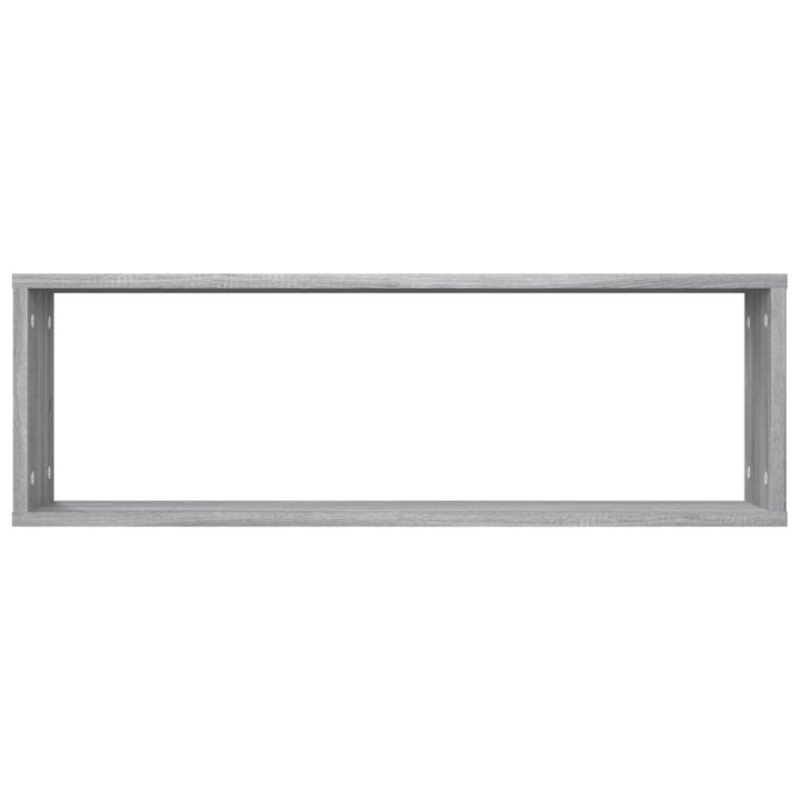 væghylder 2 stk. 80x15x26,5 cm konstrueret træ grå sonoma-eg