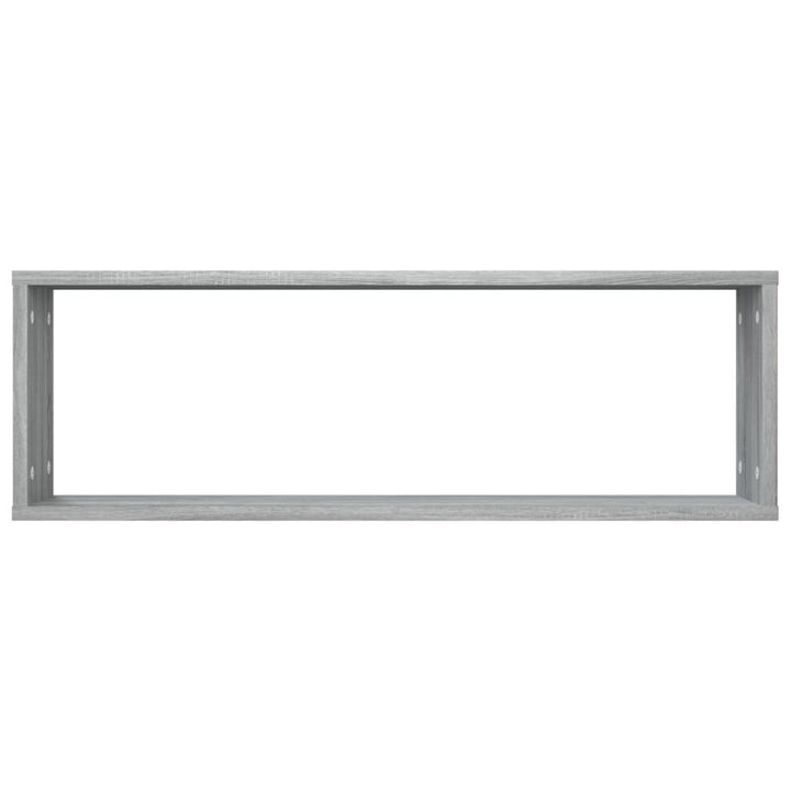 væghylder 4 stk. 80x15x26,5 cm konstrueret træ grå sonoma-eg