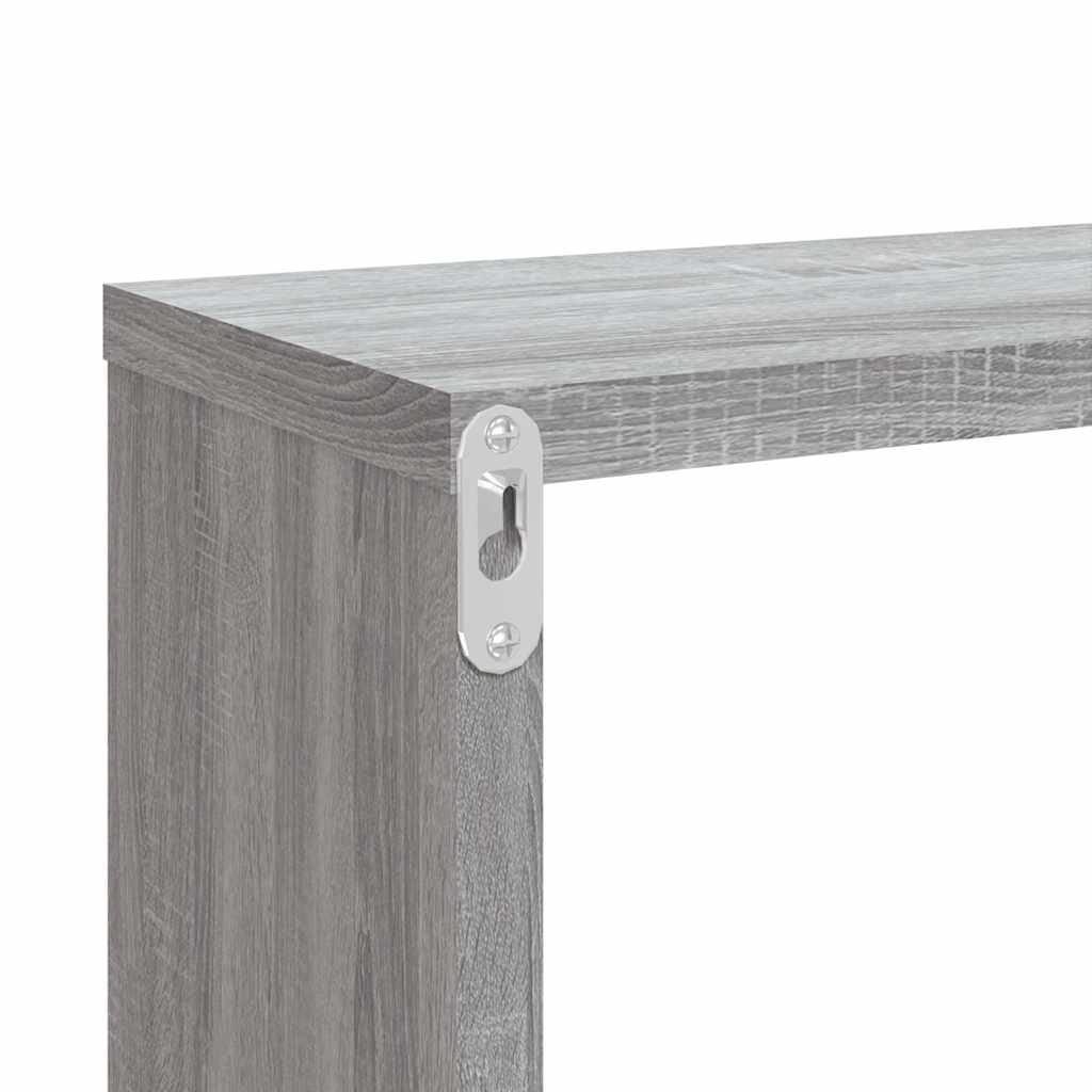 væghylder 4 stk. 80x15x26,5 cm konstrueret træ grå sonoma-eg