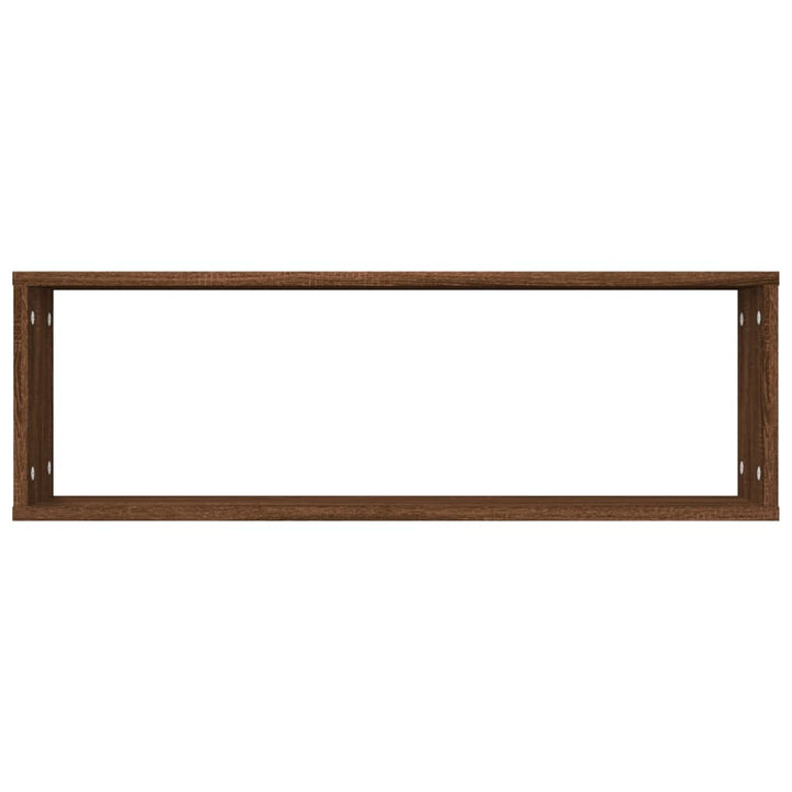 væghylder 2 stk. 80x15x26,5 cm konstrueret træ brunt egetræ