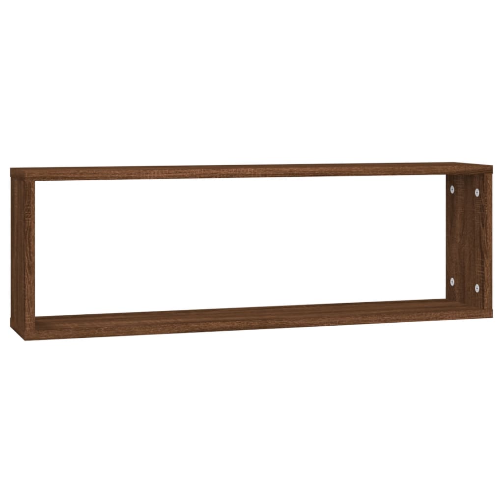 væghylder 4 stk. 80x15x26,5 cm konstrueret træ brunt egetræ
