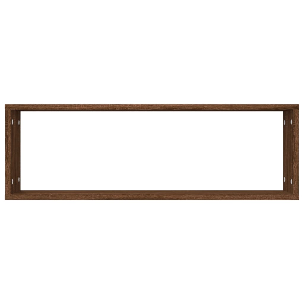 væghylder 4 stk. 80x15x26,5 cm konstrueret træ brunt egetræ