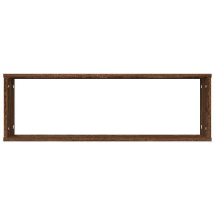 væghylder 4 stk. 80x15x26,5 cm konstrueret træ brunt egetræ