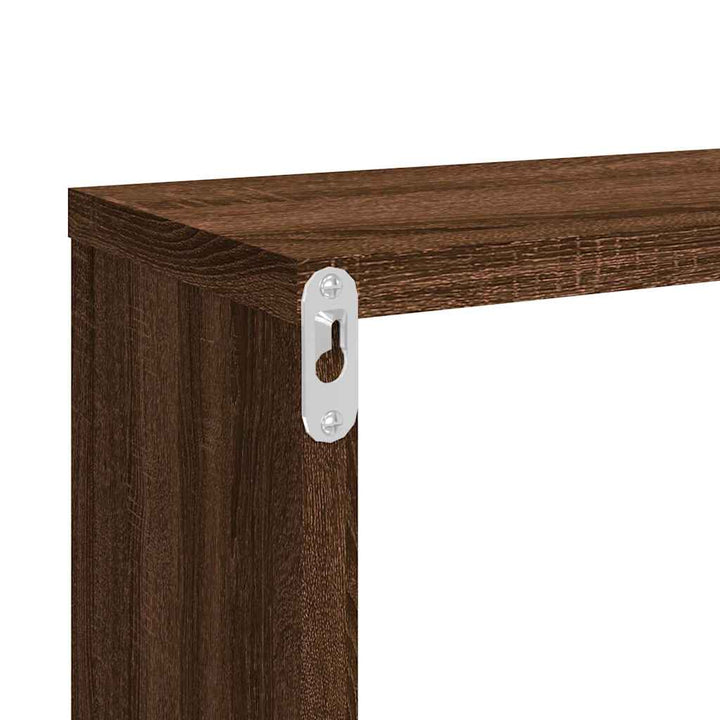 væghylder 4 stk. 80x15x26,5 cm konstrueret træ brunt egetræ